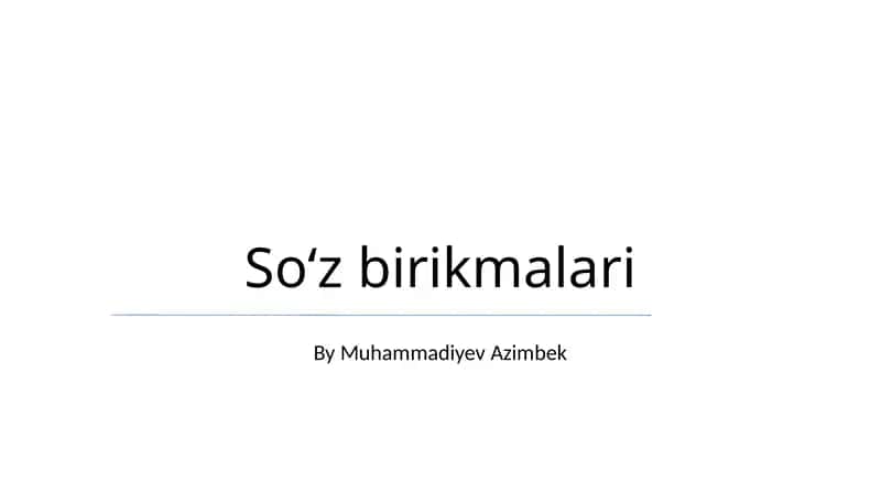 So'z birikmalari