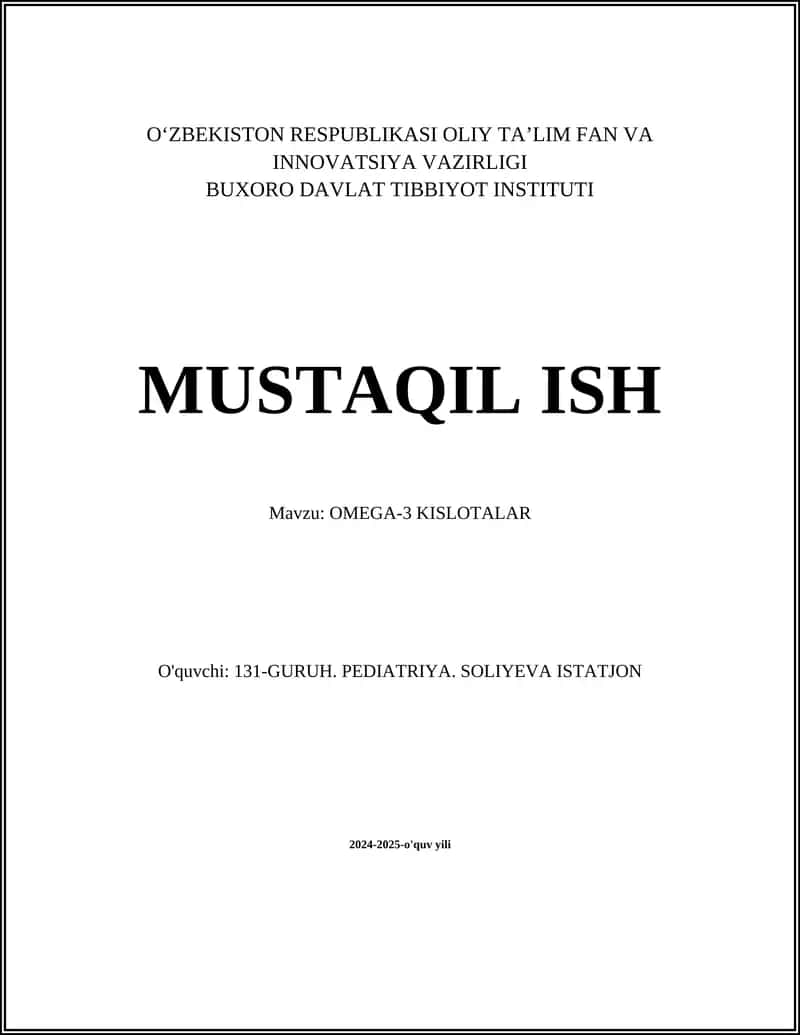 OMEGA-3 KISLOTALAR