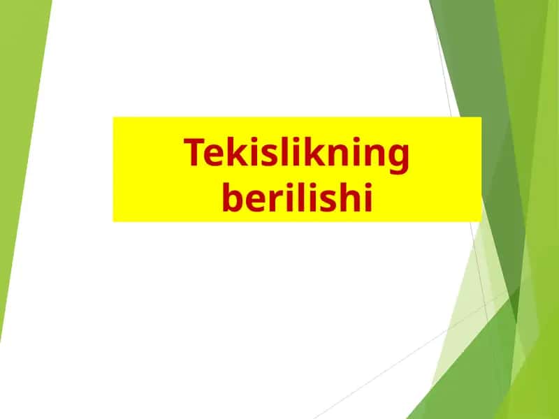 Tekislikning berilishi