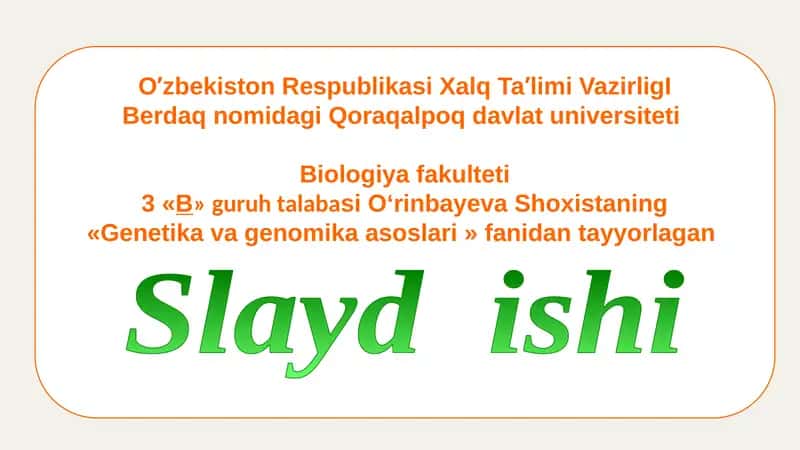 Malekulyar genetik kartalarni analiz etish