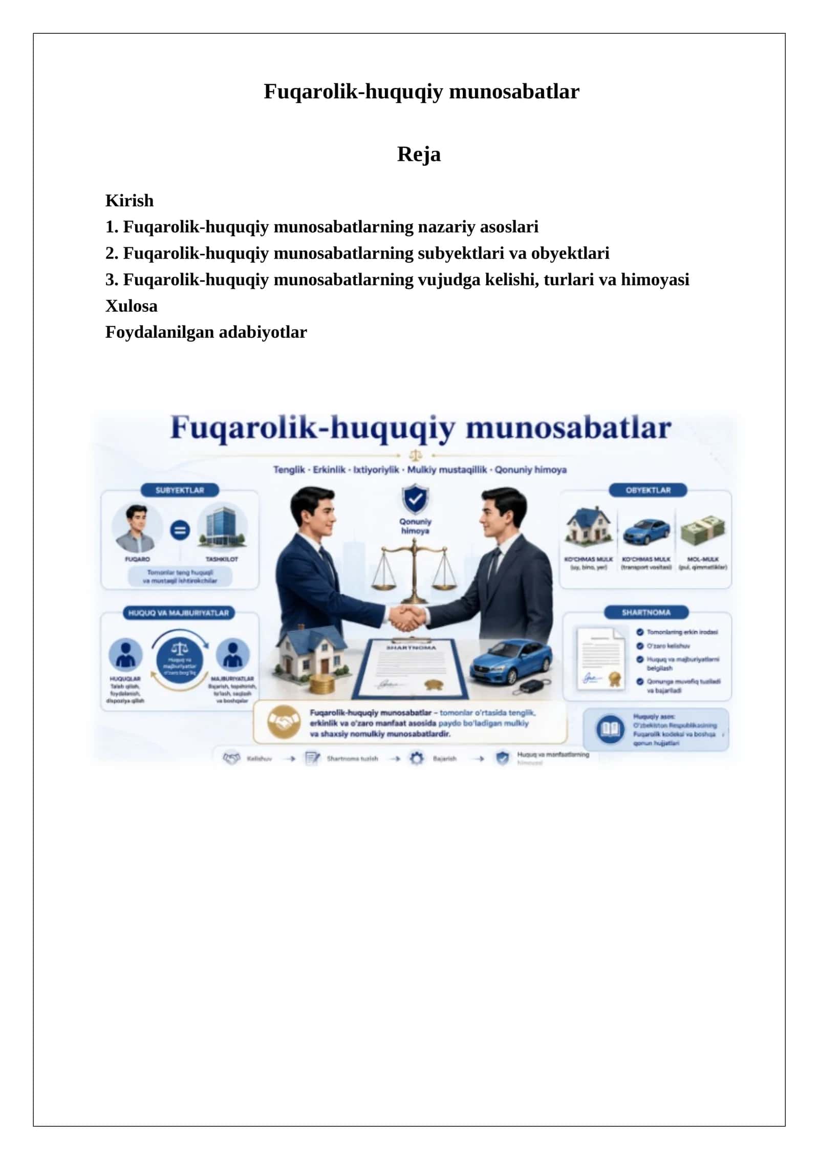 Fuqarolik-huquqiy munosabatlar