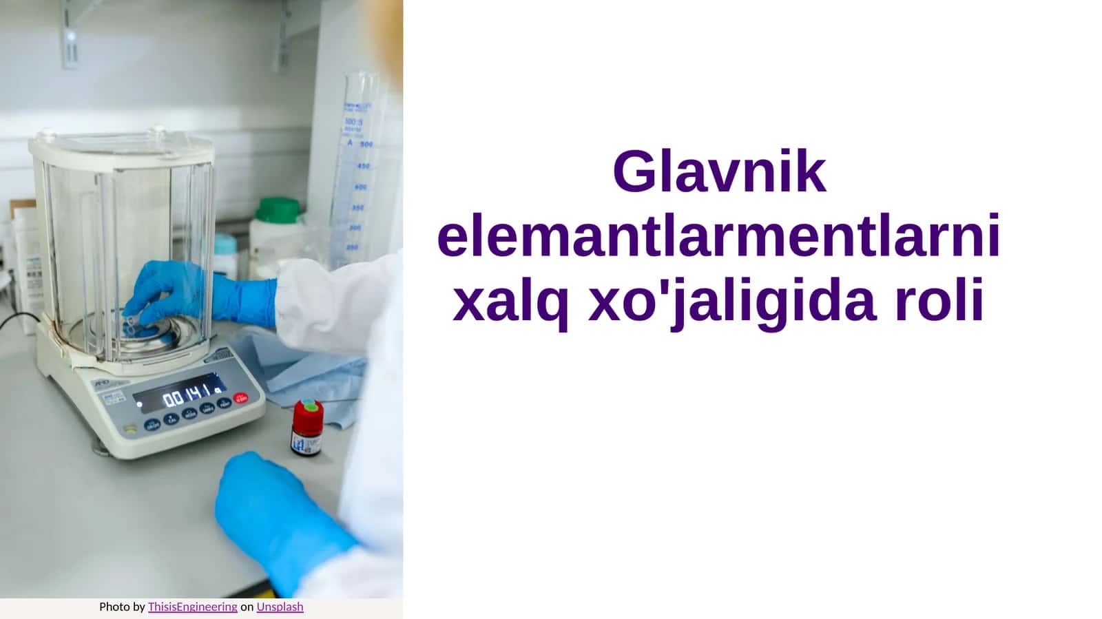 Glavnik elementlar va iqtisodiy faoliyat