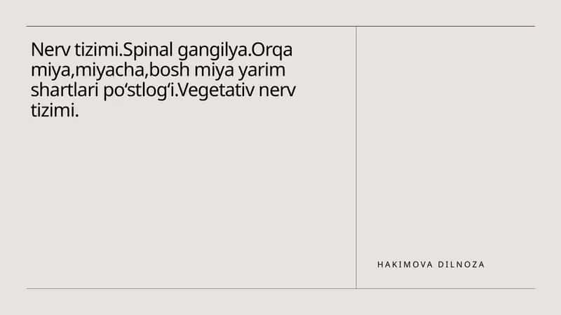 Nerv tizimi