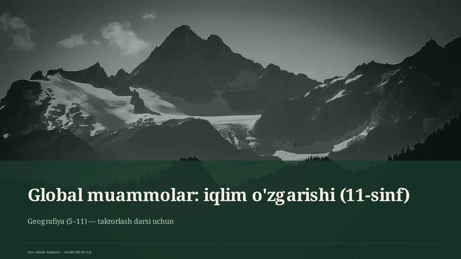Global muammolar: iqlim o'zgarishi (11-sinf)