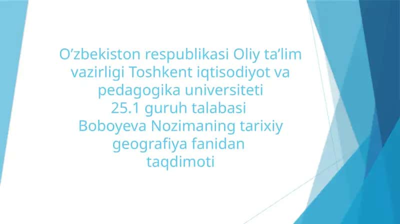 Buxoro amirligining tarixiy geografiyasi
