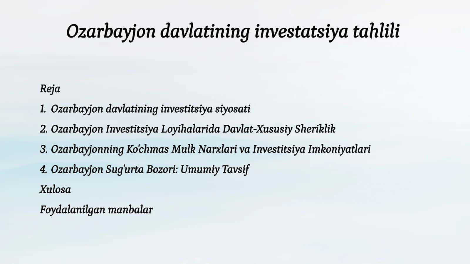 Ozarbayjonning Ko'chmas Mulk Narxlari va Investitsiya Imkoniyatlari