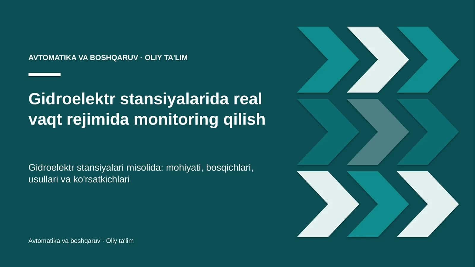 Gidroelektr stansiyalarida real vaqt rejimida monitoring qilish