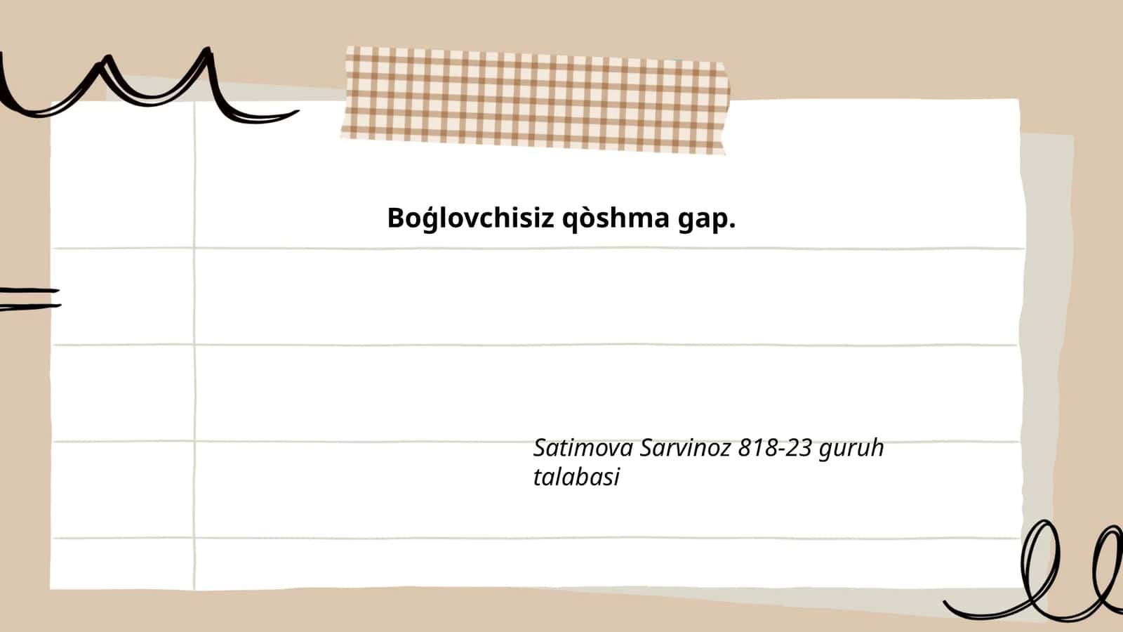 Bog'lovchisiz qo'shma gap