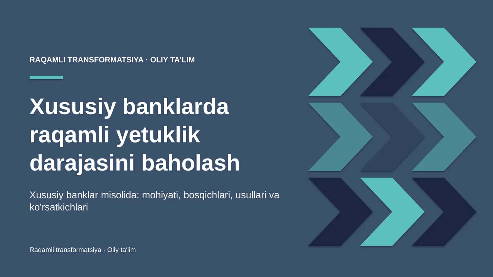 xususiy banklarda raqamli yetuklik darajasini baholash 2872