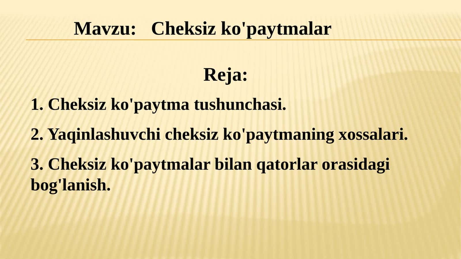 Cheksiz ko'paytmalar