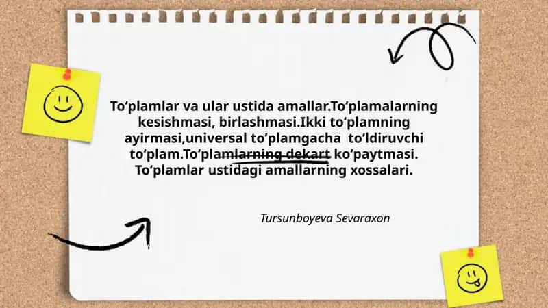 Toʻplamlar va ular ustida amallar
