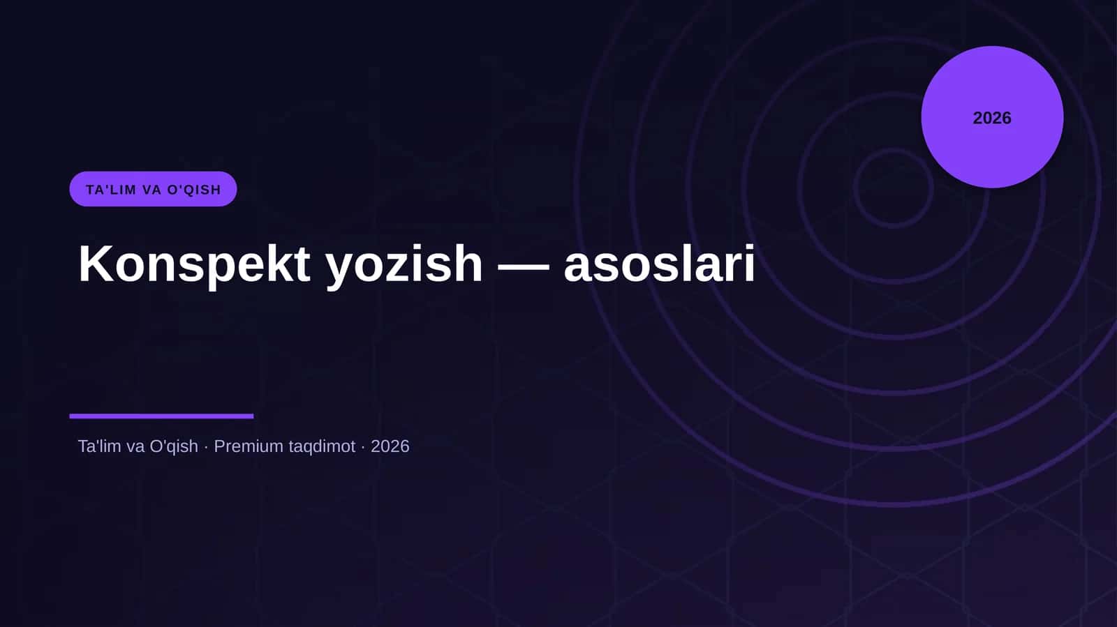 Konspekt yozish — asoslari