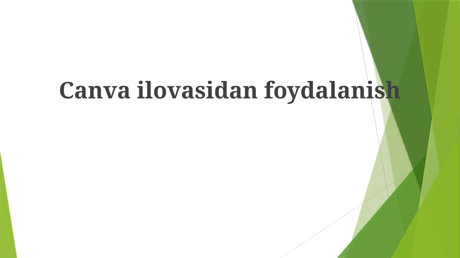 Canva dasturida dizayn yaratish