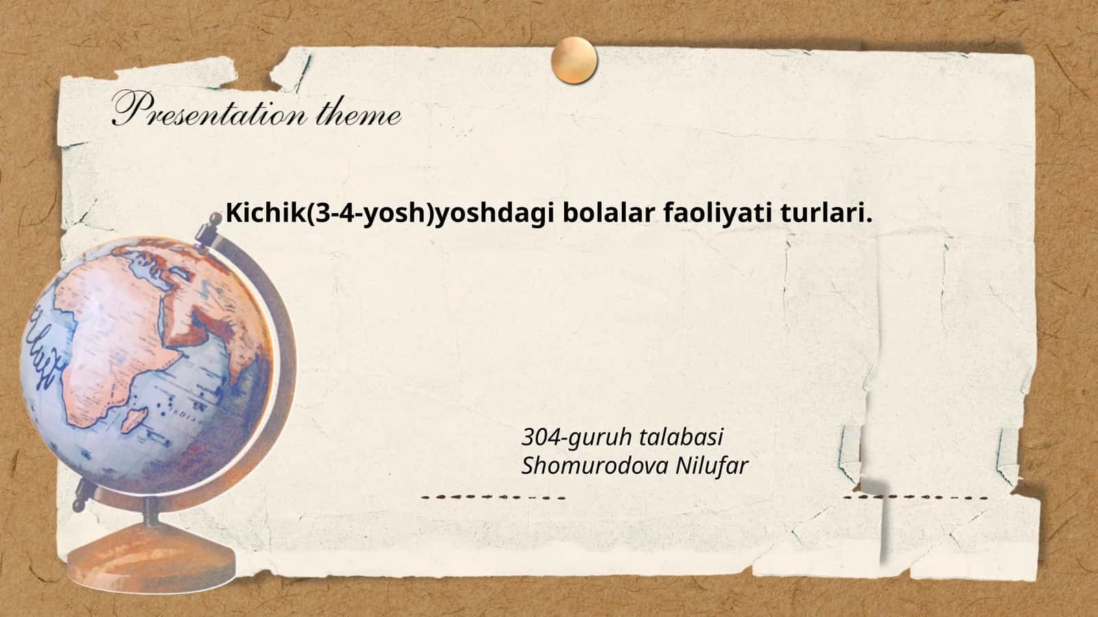 Kichik(3-4-yosh)yoshdagi bolalar faoliyati turlari