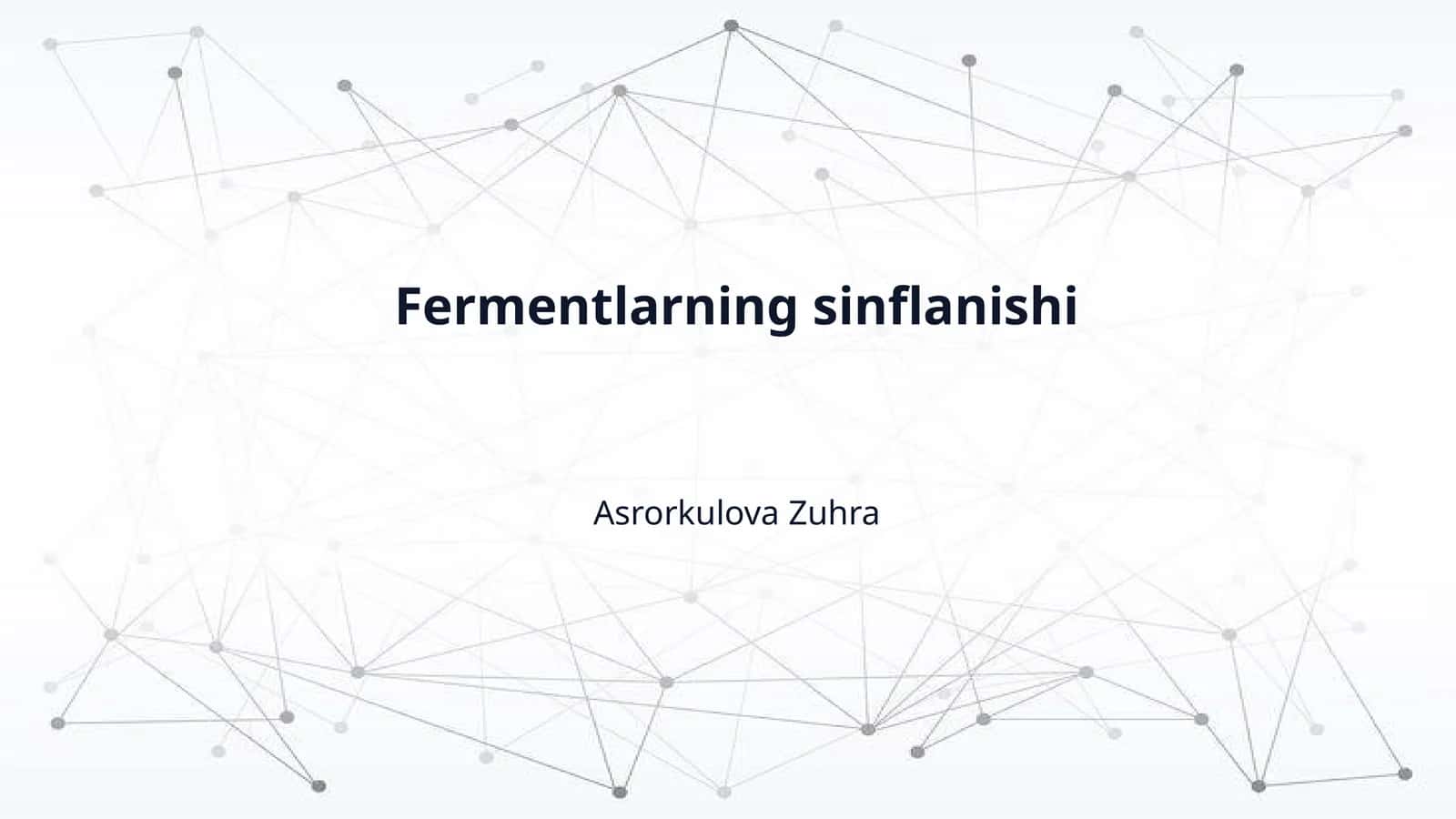 Fermentlarning sinflanishi