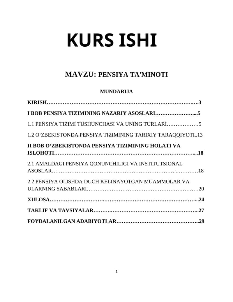 PENSIYA TA'MINOTI
