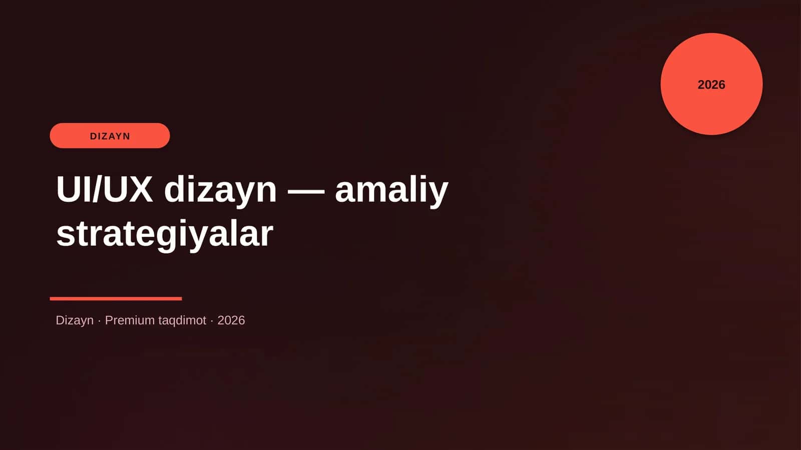 UI/UX dizayn — amaliy strategiyalar