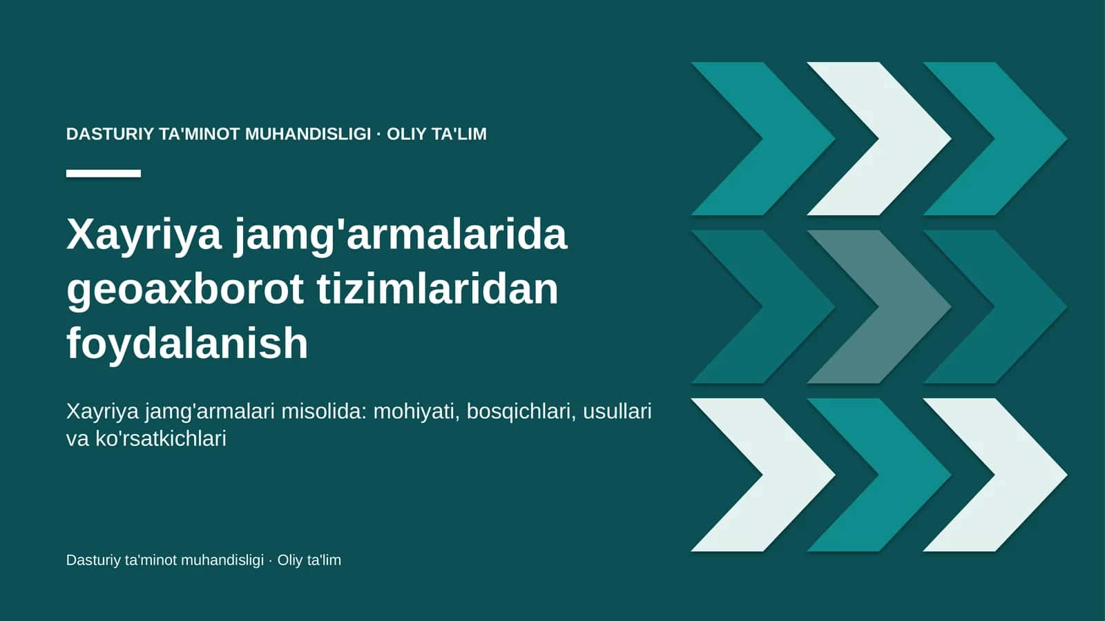 Xayriya jamg'armalarida geoaxborot tizimlaridan foydalanish
