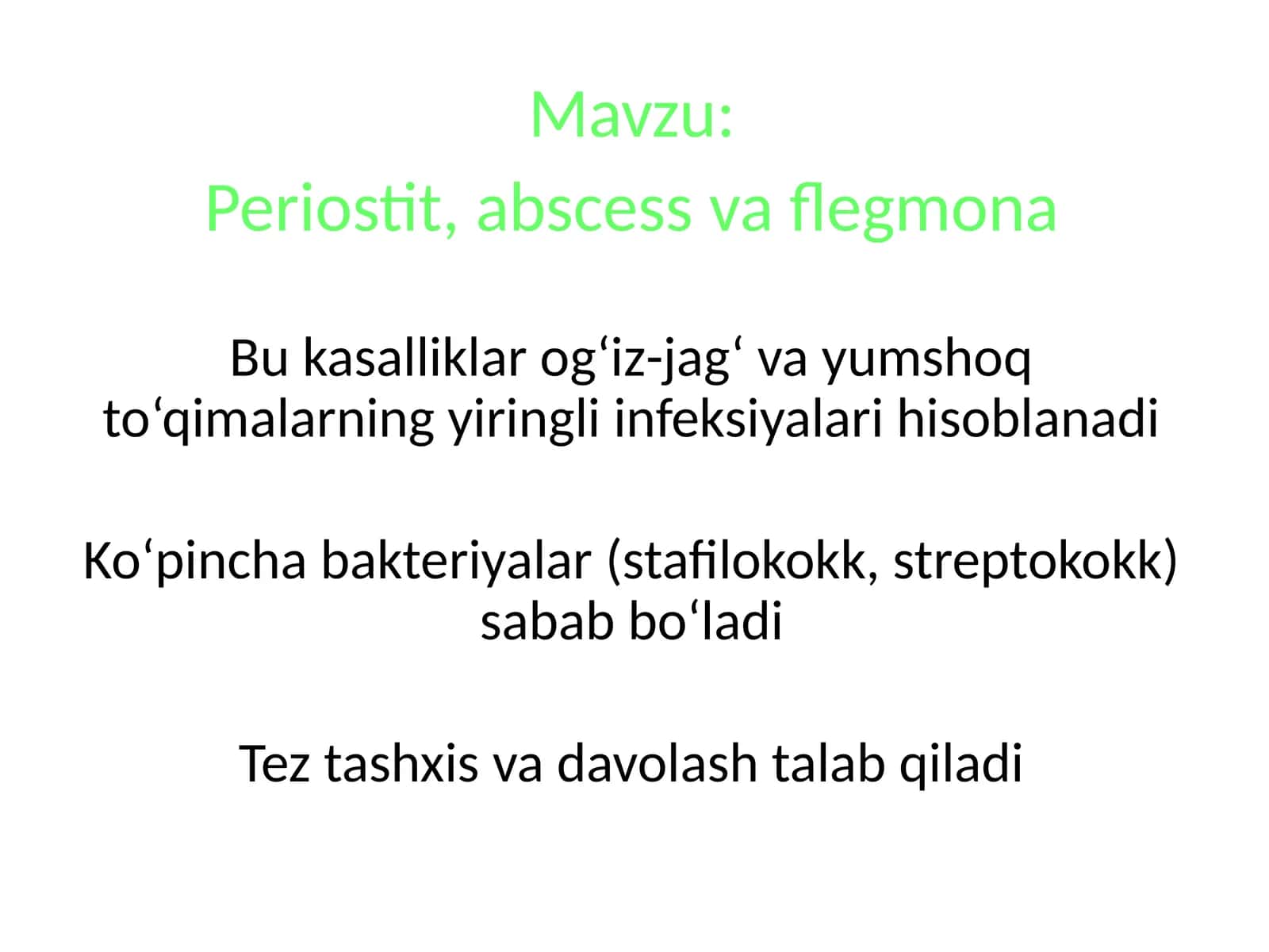 Periostit, abscessvaflegmona