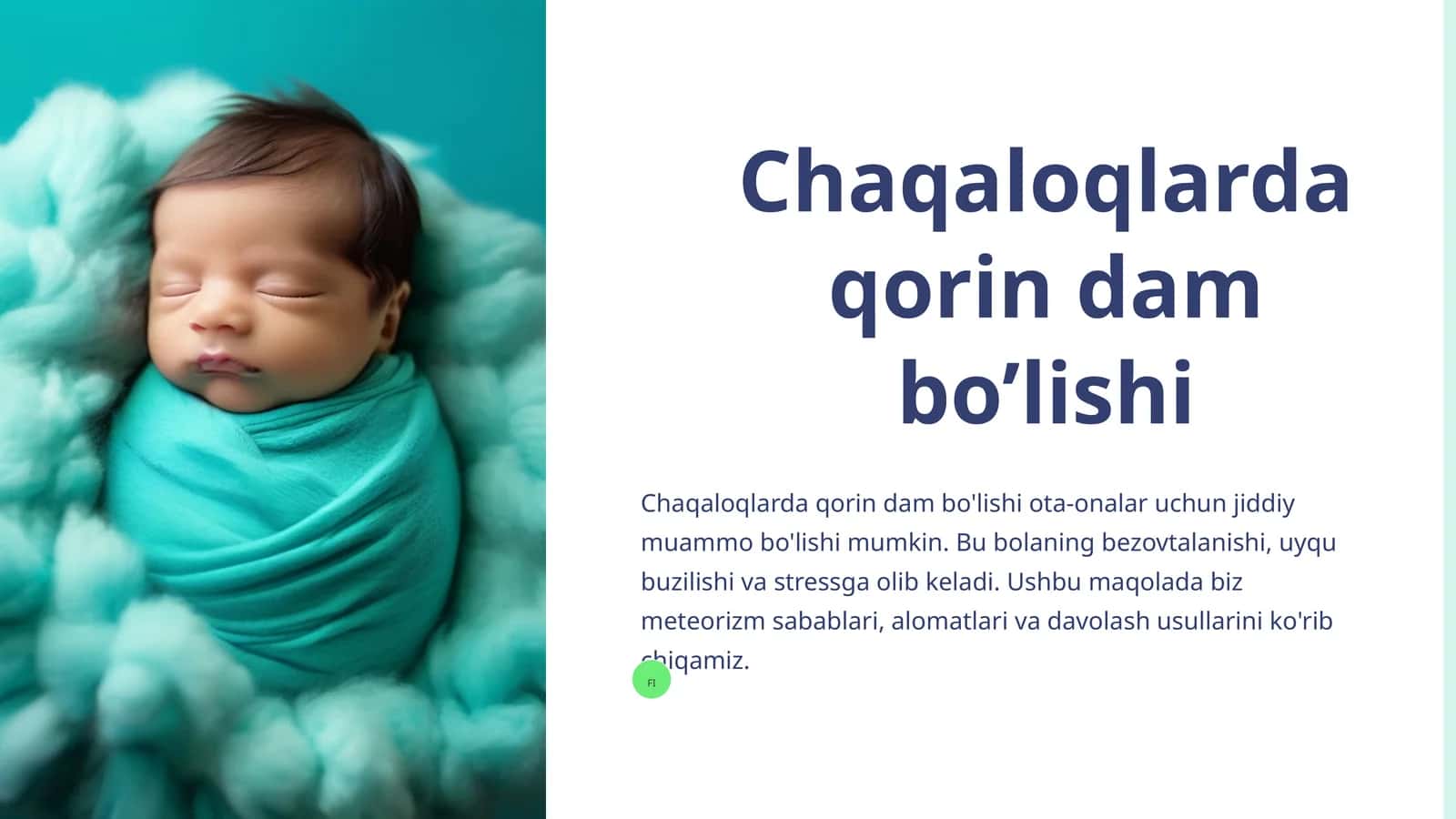 Chaqaloqlarda qorin dam bo'lishi
