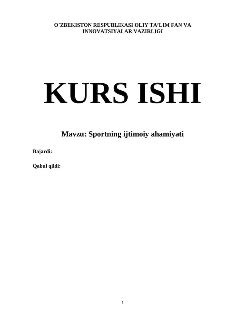 Sportning ijtimoiy ahamiyati