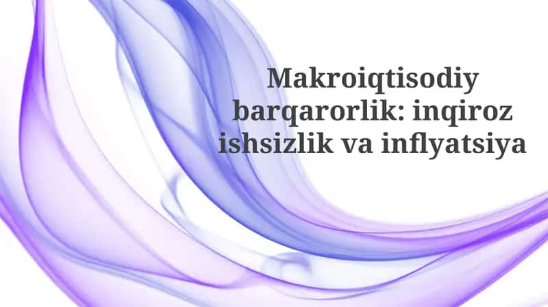 Makroiqtisodiy Barqarorlik: Inqirozishsizlik va Inflyatsiya