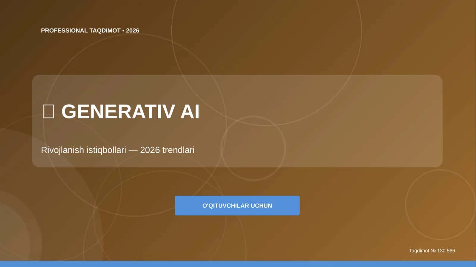 GENERATIV AI: rivojlanish istiqbollari (2026 trendlari)