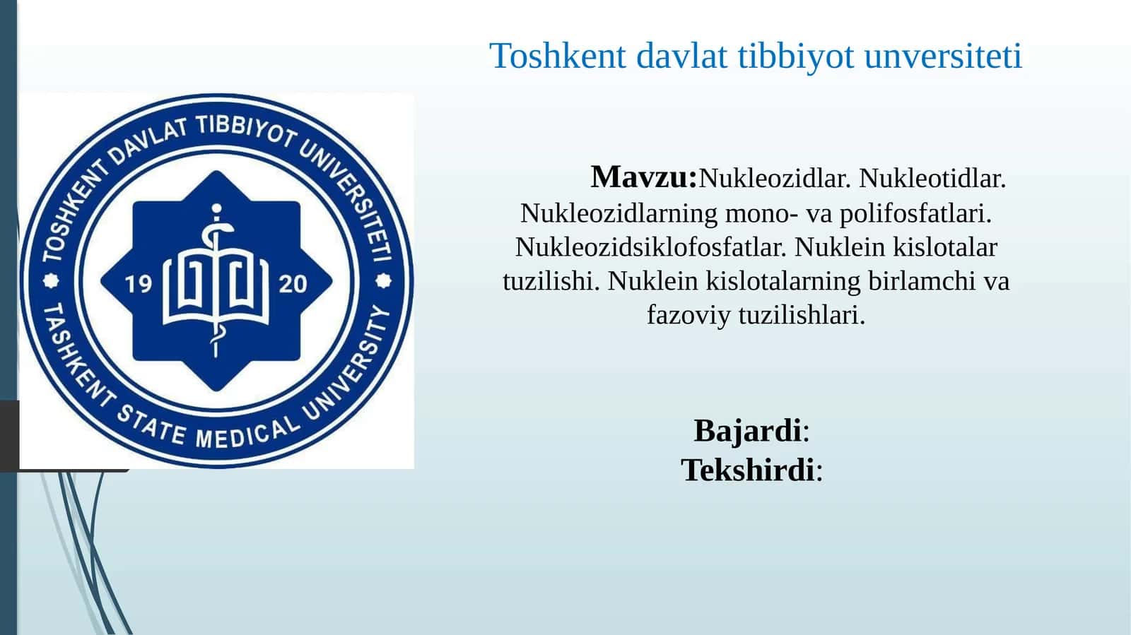 Nukleozidlar va Nukleotidlar