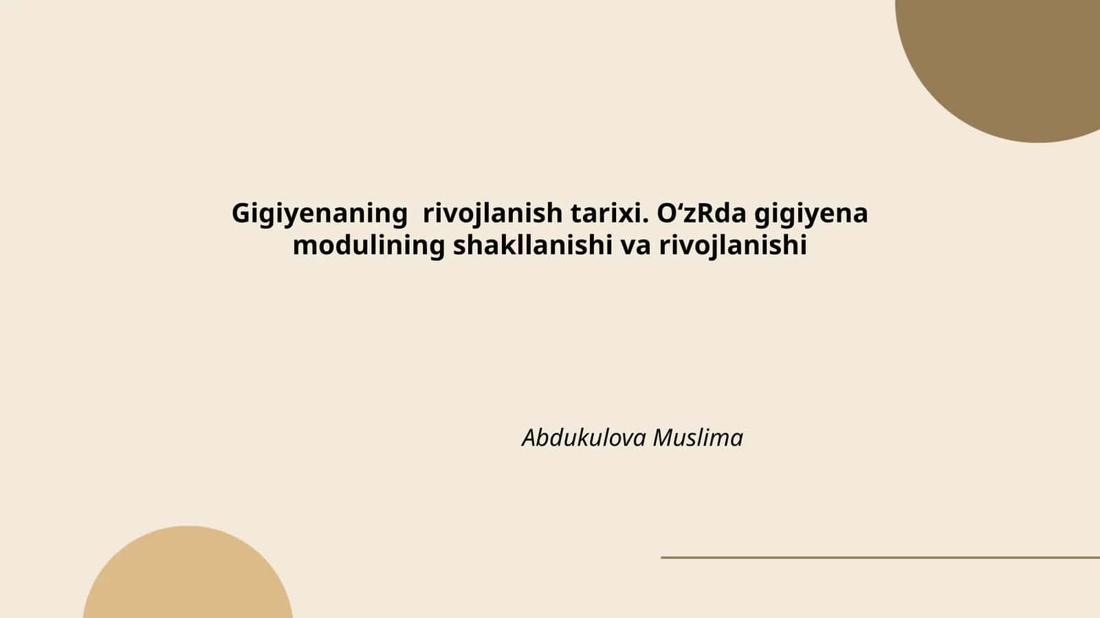 Gigiyenaning rivojlanish tarixi