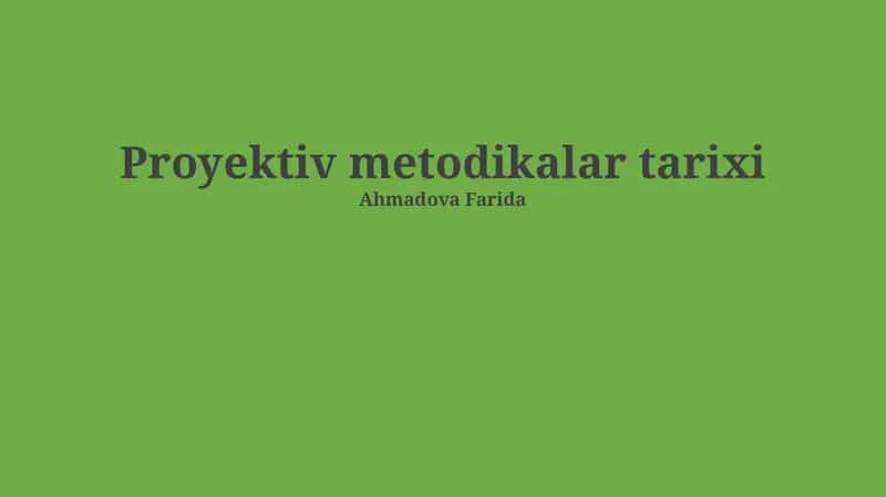 Proyektiv metodikalar tarixi