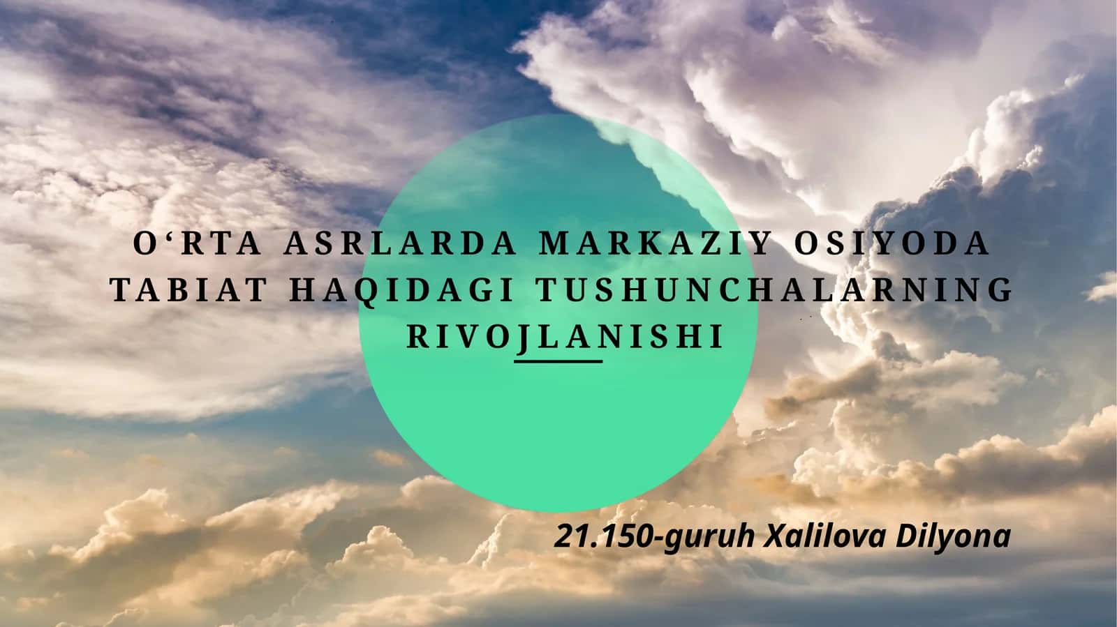 O‘rtaasrlarda Markaziy Osiyo dabiotaqigatitushunchalarning rivojlanishi