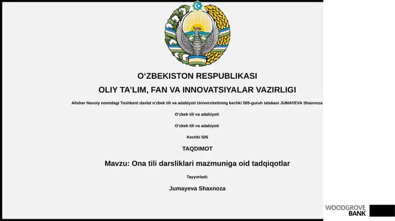 Ona tili darsliklari mazmuniga oid tadqiqotlar
