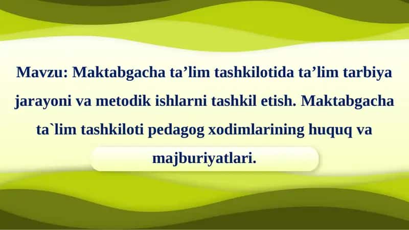 Maktabgacha ta'lim tashkiloti data'lim tarbiyasi