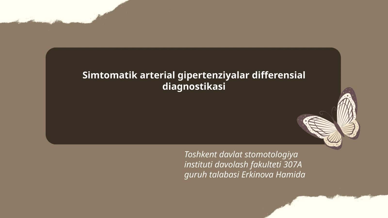 Simtomatik arterial gipertenziyalar differensial diagnostikasi