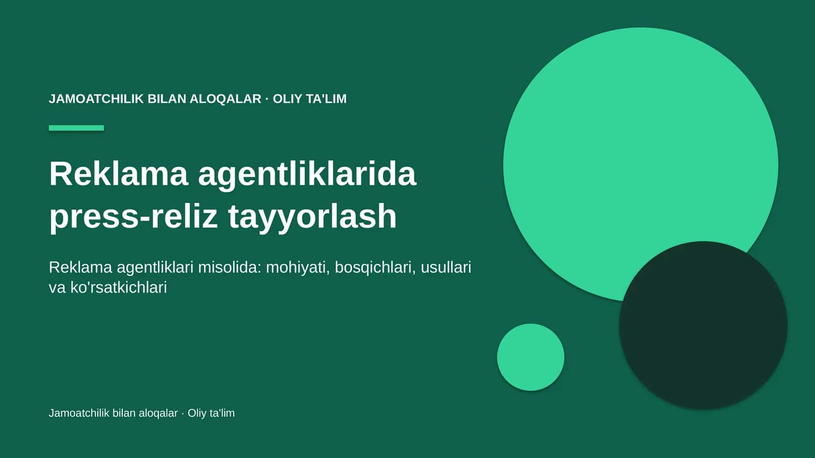reklama agentliklarida press reliz tayyorlash 5963
