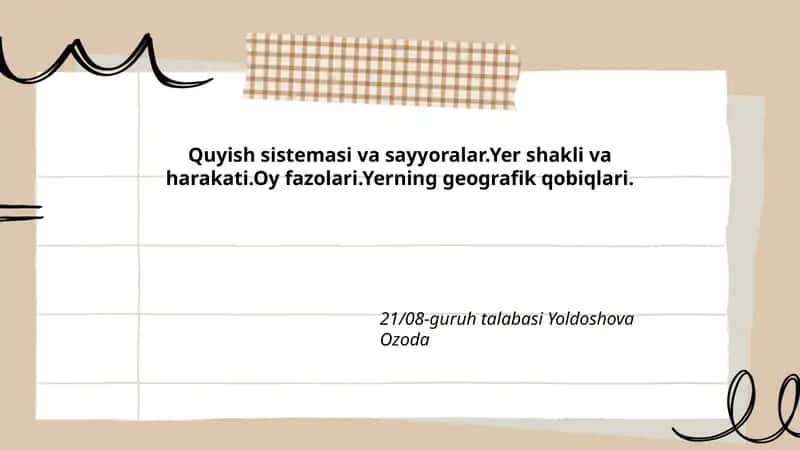 Quyish sistemi va sayyoralar