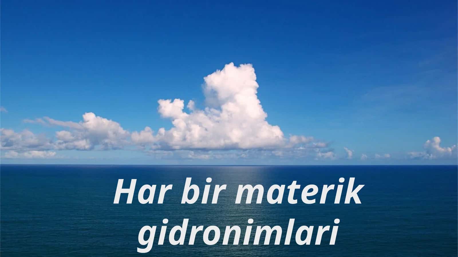 Har bir materik gidronimlari