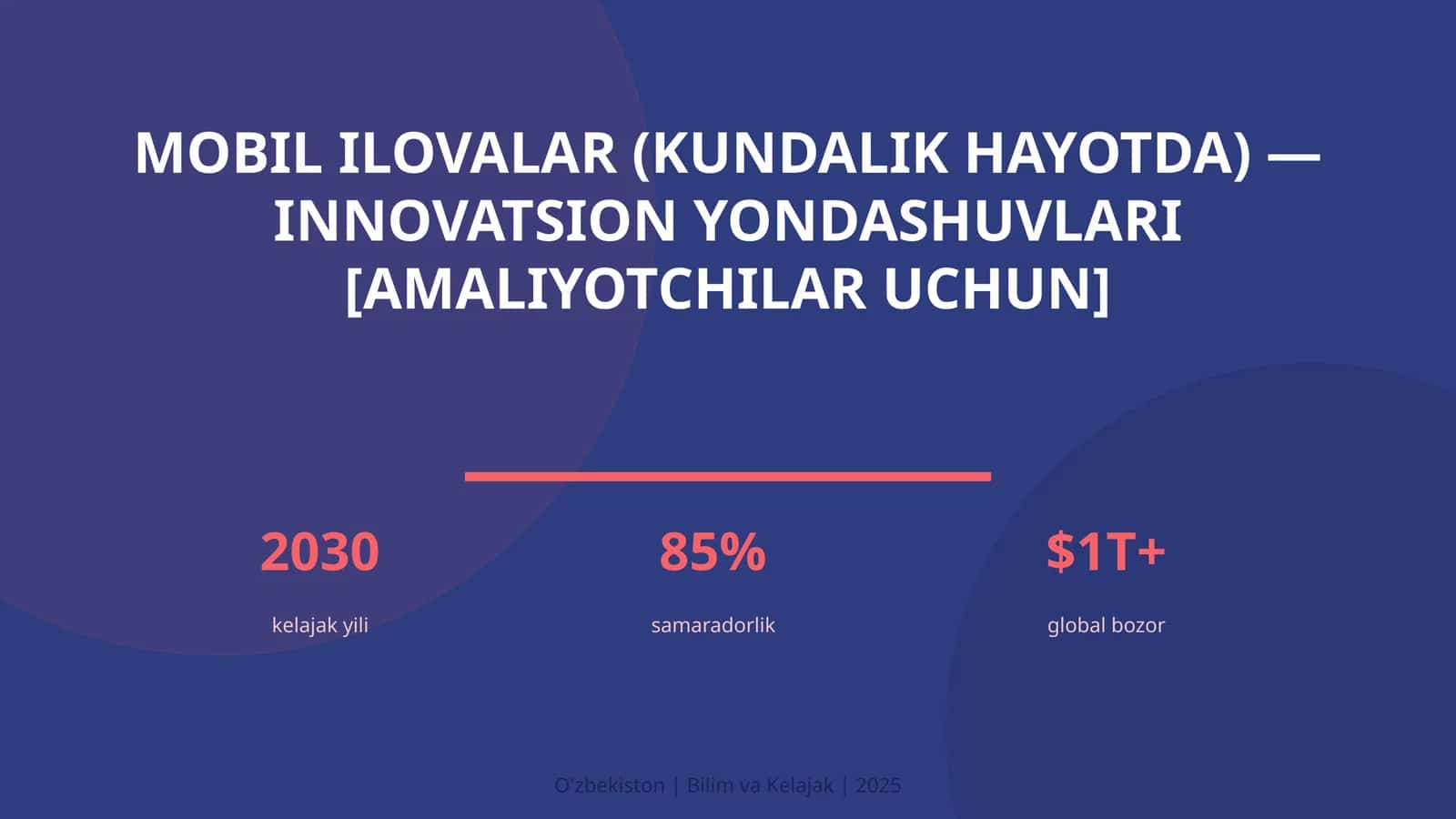 MOBIL ILOVALAR (KUNDALIK HAYOTDA) — INNOVATSION YONDASHUVLARI [AMALIYOTCHILAR UCHUN]