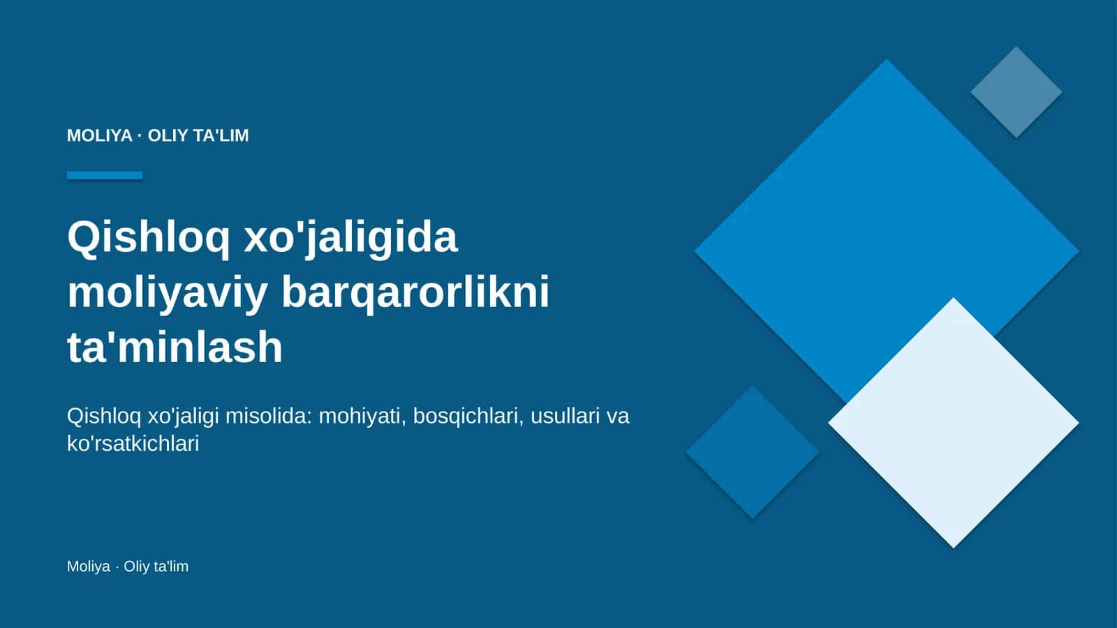 qishloq xo'jaligida moliyaviy barqarorlikni ta'minlash 9558