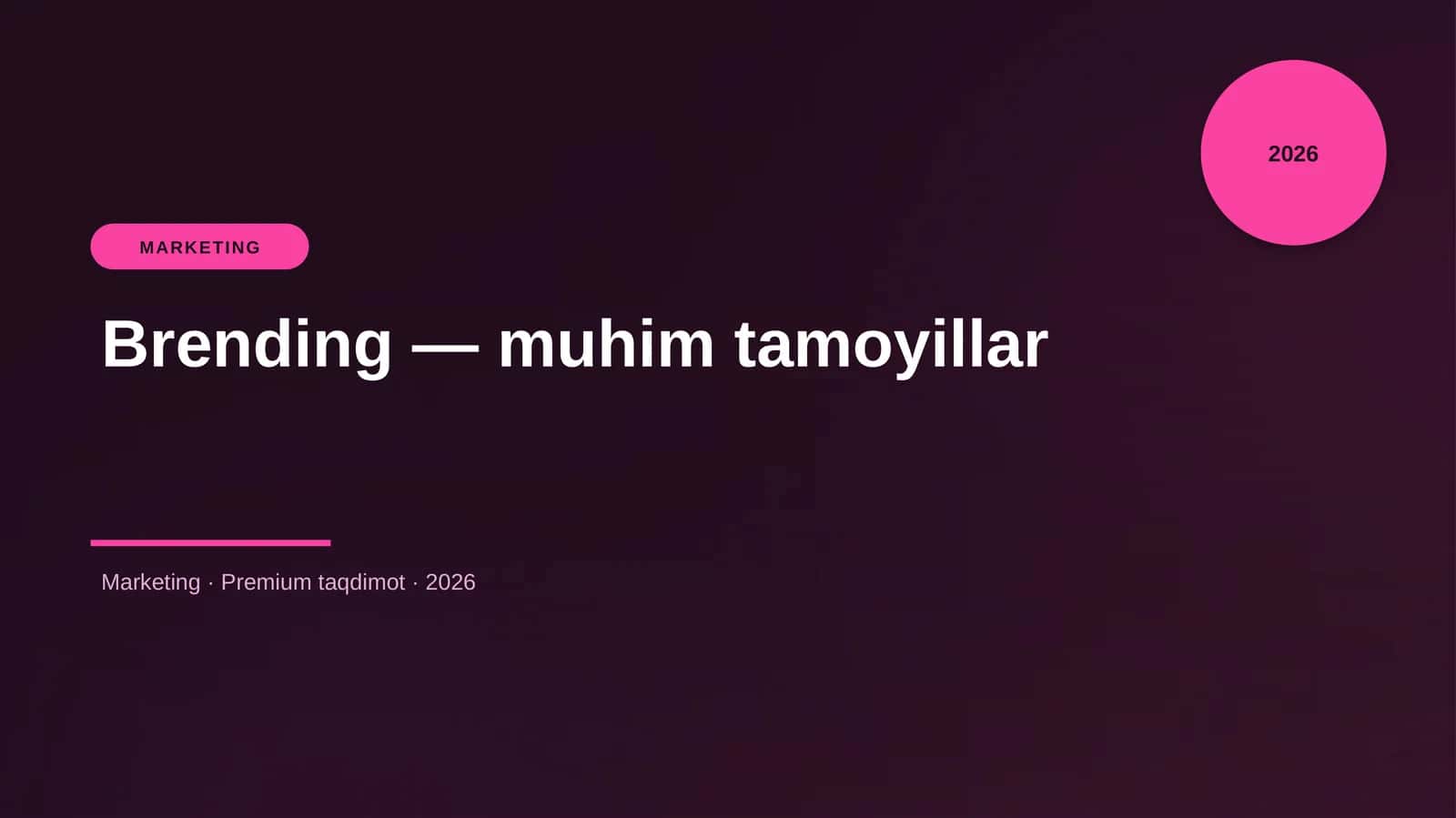 Brending — muhim tamoyillar