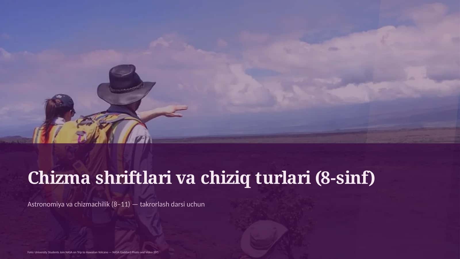 Chizma shriftlari va chiziq turlari (8-sinf)