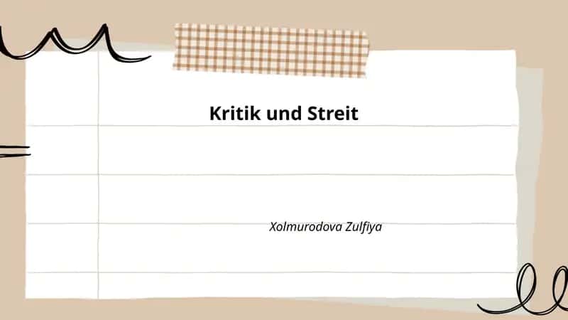 Kritik und Streit