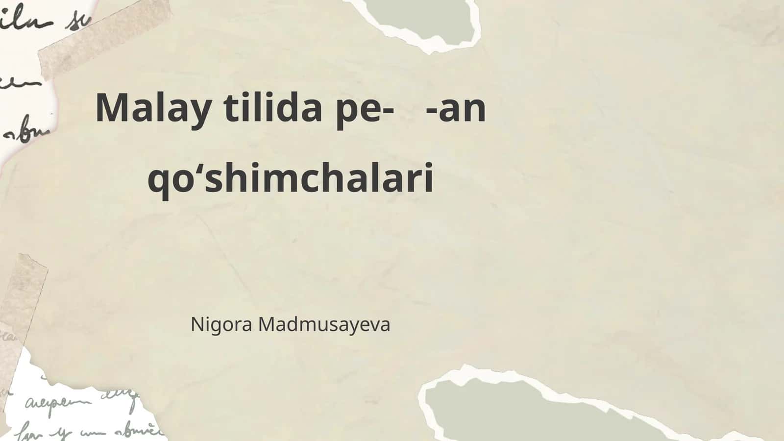 Malay tilida pe- -an qoʻshimchalari