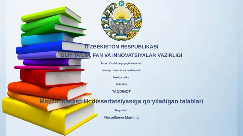 Magistrlik dissertatsiyasiga qo‘yiladigan talablar