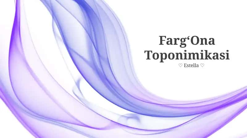 FargʻOna Toponimikasi