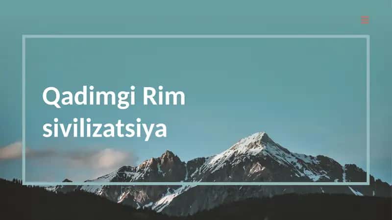 Qadimgi Rim sivilizatsiyasi