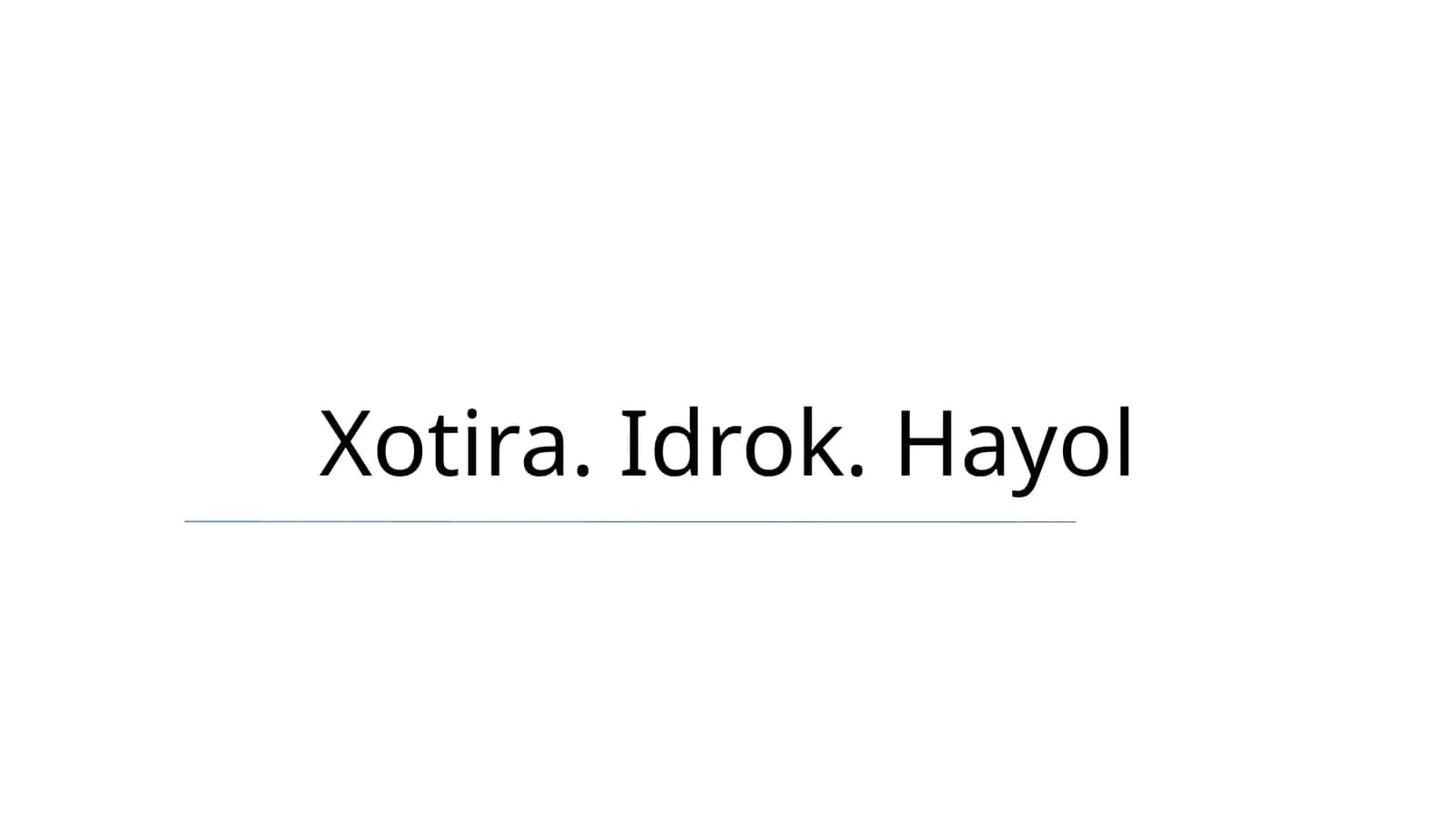 Xotira, Idrok, Hayol