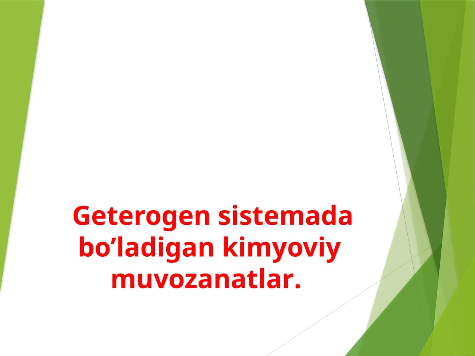 Kimyoviy muvozanatlar