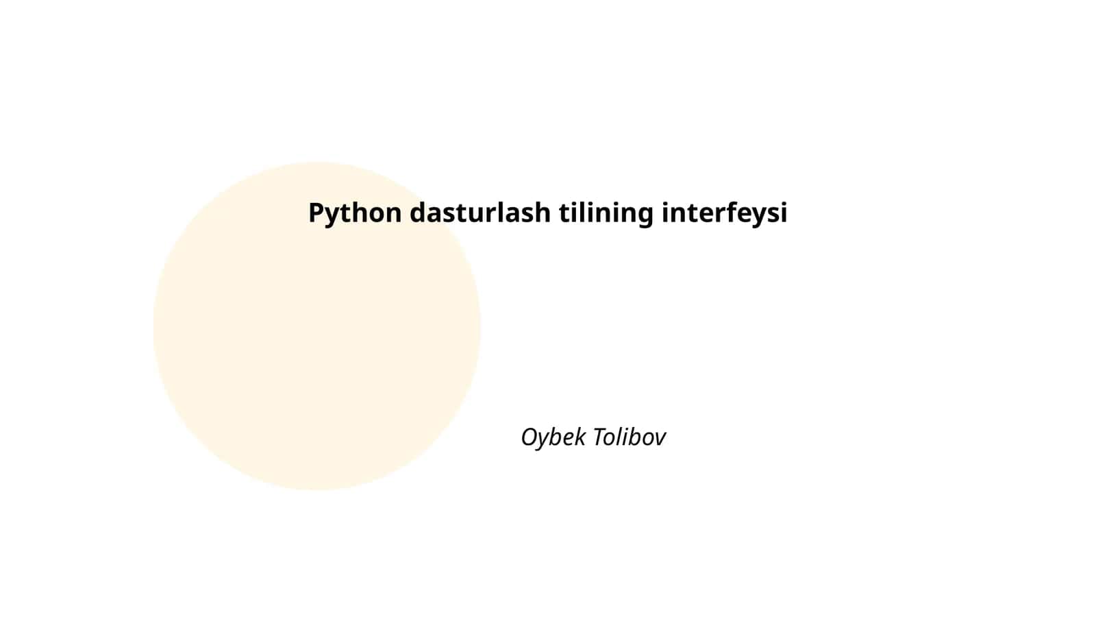 Python dasturlash tilining asoslari