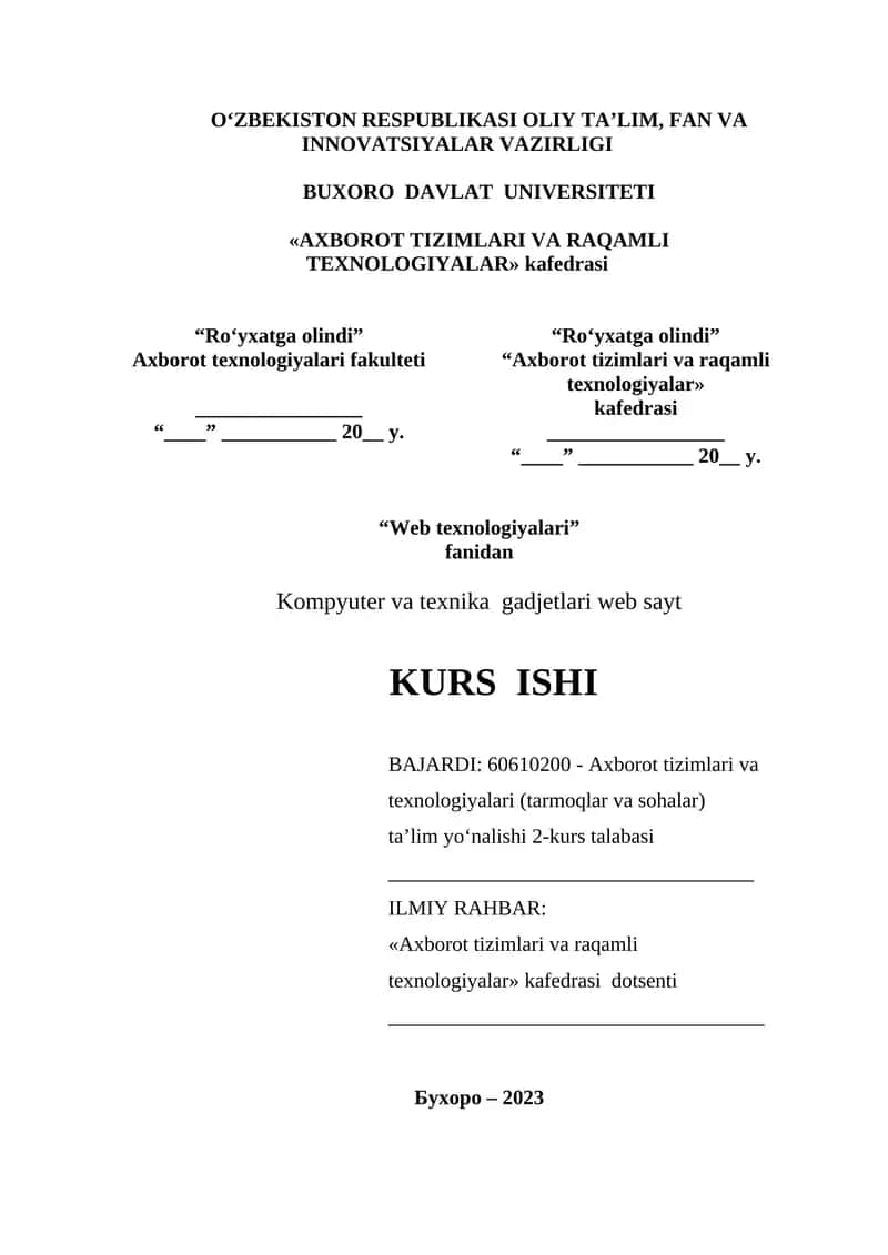 Kompyuter va texnika gadjetlari web sayt